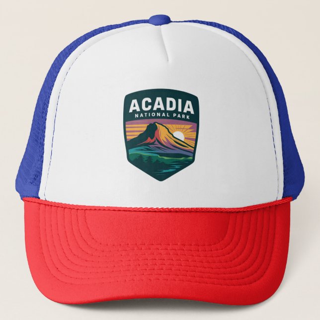 Aadia National Park Sunset Badge Illustration Keps (Framsida)