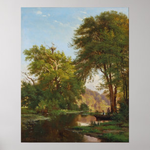 Aagaard Fishing Boat Landcape Painting (målning f Poster
