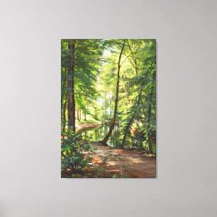 Aagaard Forest Stream Landscape Painting Canvastryck