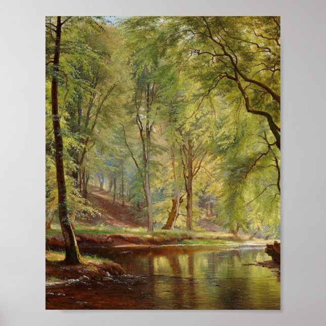 Aagaard Forest Stream Landscape Painting Poster (Framsidan)