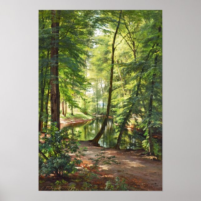 Aagaard Forest Stream Landscape Painting Poster (Framsidan)