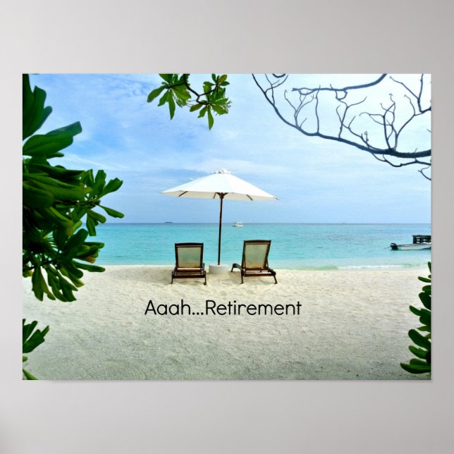 Aah pension...avslappning vid stranden poster (Framsidan)