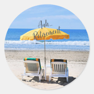 Aah..Pension, en dag på stranden Runt Klistermärke
