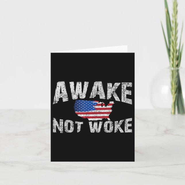 Aake men not woke USA 4:e juli Kort (Framsida)