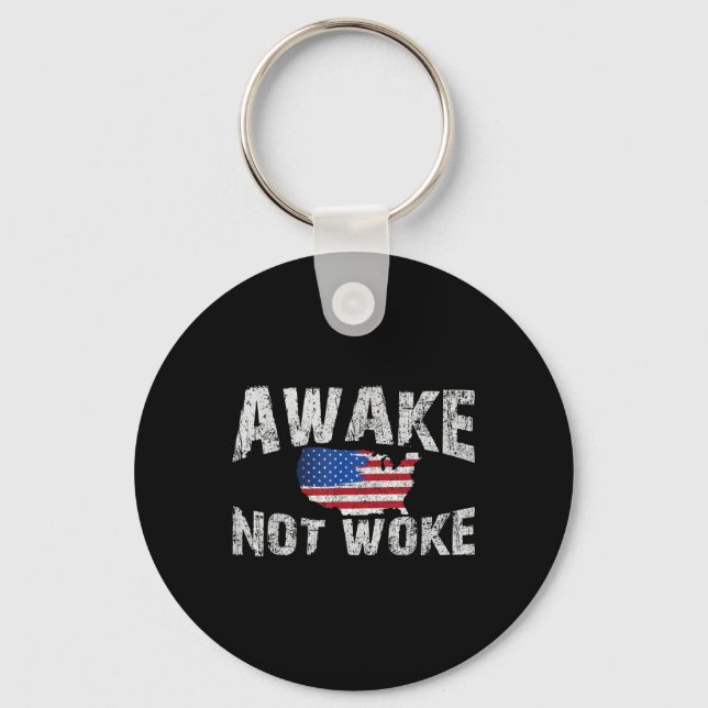 Aake men not woke USA 4:e juli Nyckelring (Framsida)