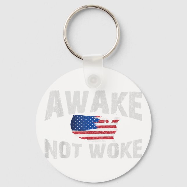 Aake men not woke USA 4:e juli Nyckelring (Framsida)