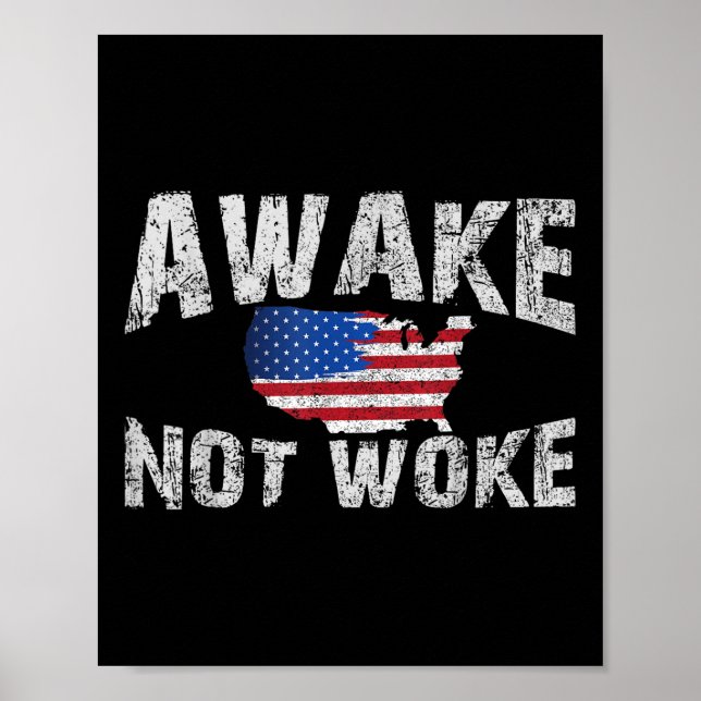 Aake men not woke USA 4:e juli Poster (Framsidan)
