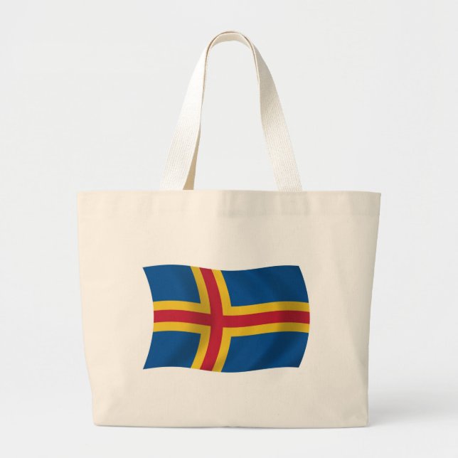 Aaland Flagga Tote Bag Jumbo Tygkasse (Framsidan)