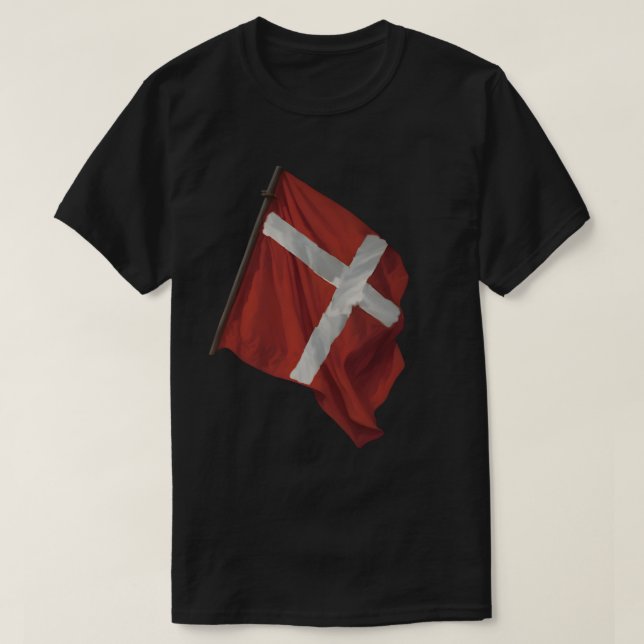 Aalborg Danmark _Flagga T Shirt (Design framsida)
