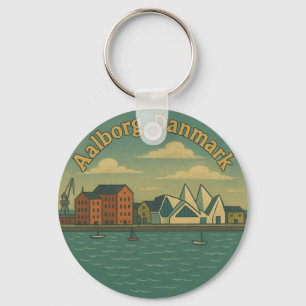 Aalborg Danmark stadsbild Nyckelring