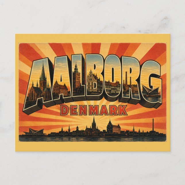 Aalborg Danmark stadsbild Vykort (Framsida)