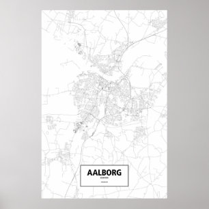 Aalborg Danmark (svarten på vit) Poster