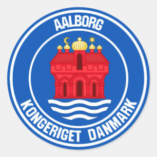 Aalborg Round Emblem Runt Klistermärke