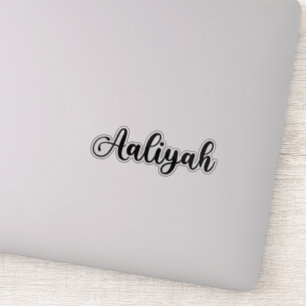 Aaliyah Namn - Handskriven calligrafi Klistermärken
