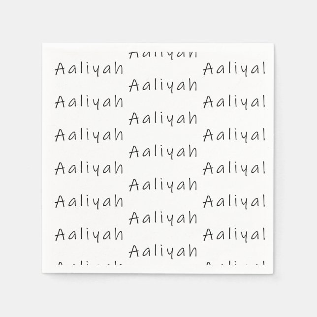 Aaliyah namn pappersservett (Framsidan)