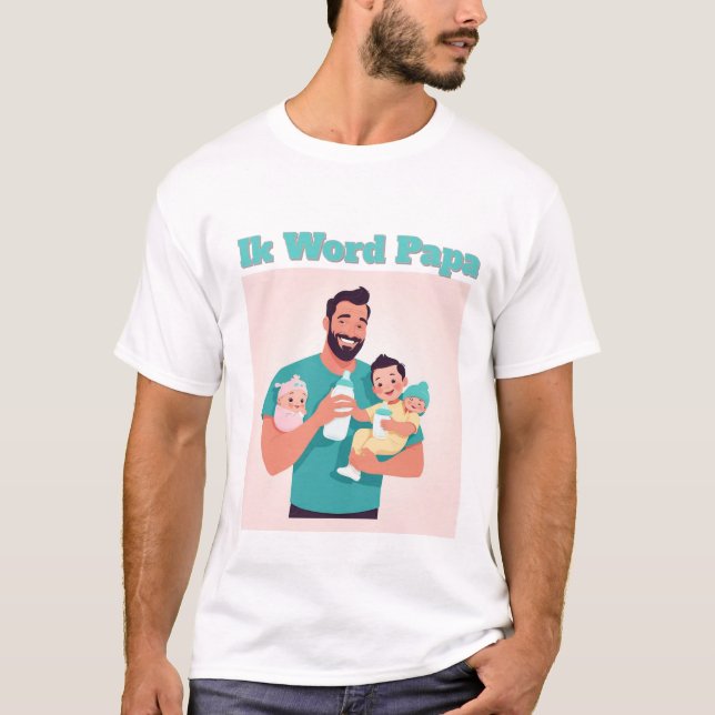 Aankondiging Ik Word Papa - Stoer Zwangerschap Des T Shirt (Framsida)