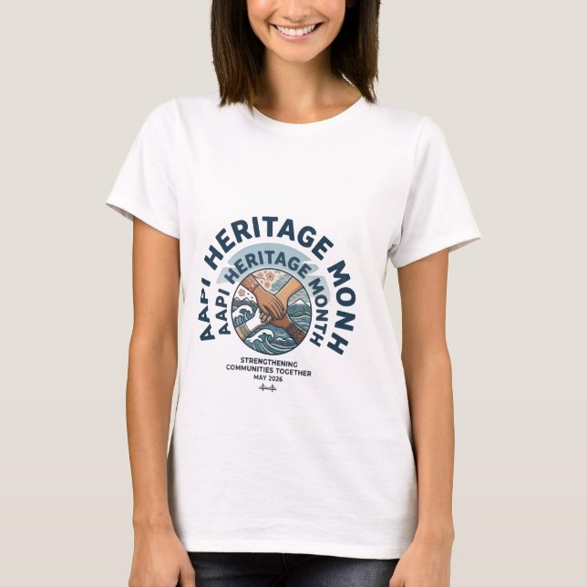 AAPI-ärvsmånad 2026 Kraft i enhet Grafik T- T Shirt (Framsida)