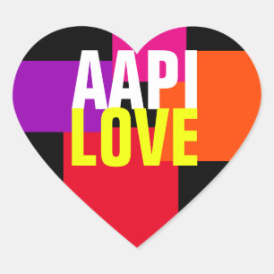 Aapi Kärlek Typography Heart Stickers Hjärtformat Klistermärke