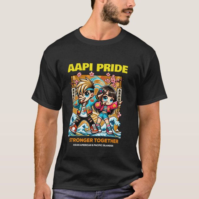 AAPI Pride Starkare Tillsammans - Anime för Pojkar T Shirt (Framsida)