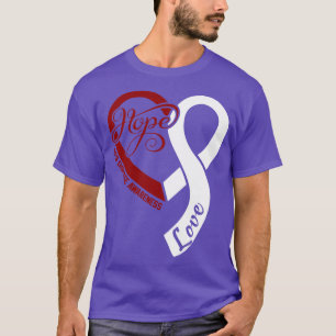 AAPS Sjukdomsmedvetenhet Hökar Kärlek Heart Ribbon T Shirt