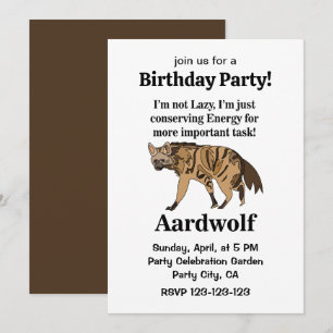 Aardulv Hyena Spirit Animal Birthday Inbjudningar