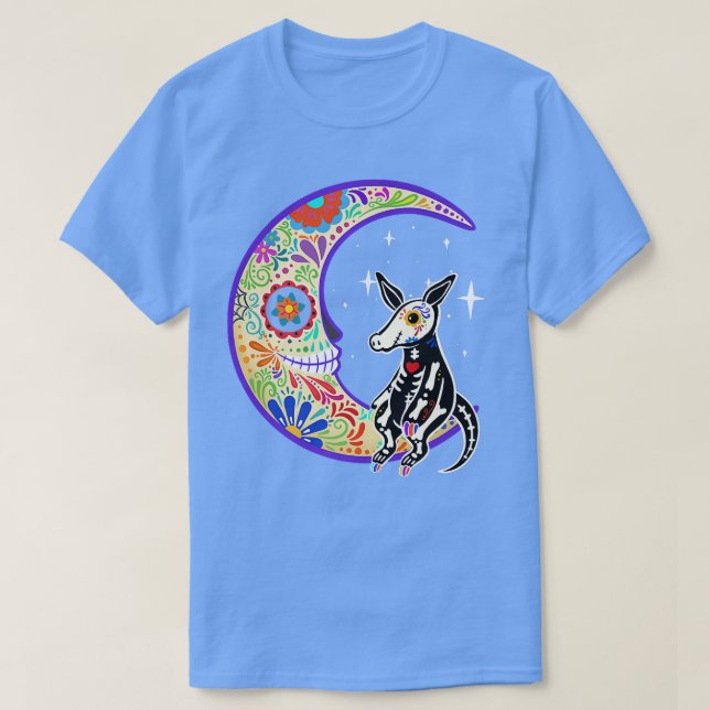 Aardvark Dia de Los Muertos Skeleton  T Shirt (Design framsida)