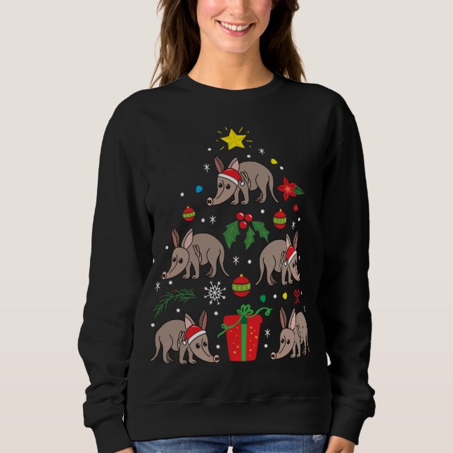 Aardvark jul Ornament Träd Funny Julafton Gift T Shirt (Framsida)