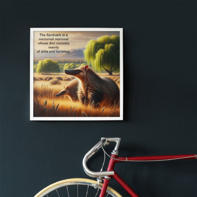 Aardvark Tranquil Harmony: Wildlife Duo in Meadow Poster (Skapare uppladdad)