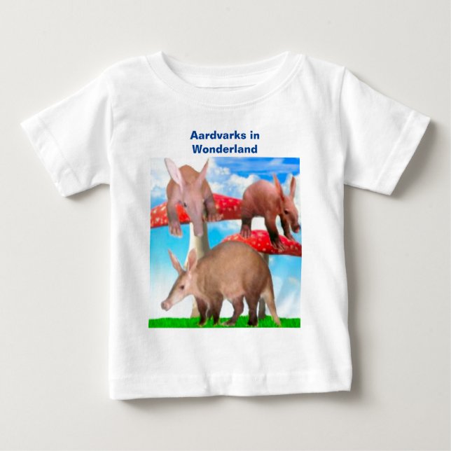 Aardvarks in Wonderland Baby T-shirt (Framsida)