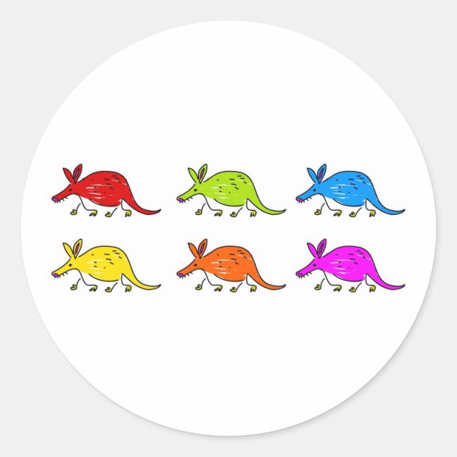 Aardvarks Runt Klistermärke (Framsida)