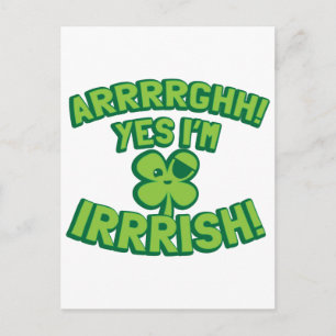 AARGHH JES, jag är IRISH med pirat SHAMROCK Vykort