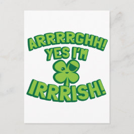 AARGHH JES, jag är IRISH med pirat SHAMROCK Vykort