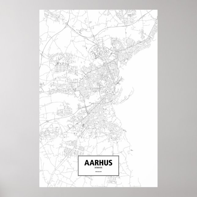 Aarhus, Danmark (svart på vitt) Poster (Framsidan)