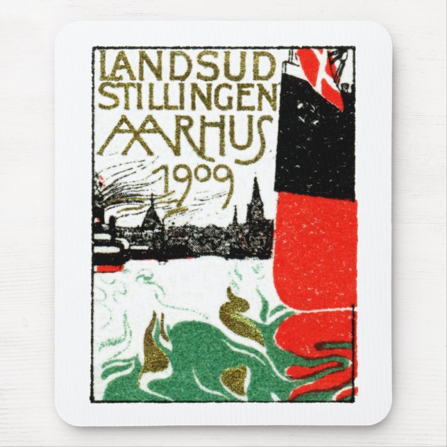 Aarhus Danmark utläggningaffisch 1909 Musmatta (Framsidan)