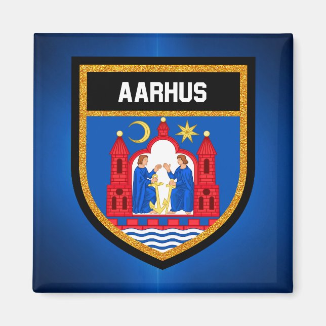 Aarhus Flagga Magnet (Framsidan)