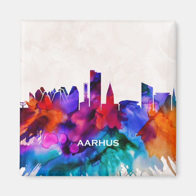 Aarhus Skyline Magnet (Framsidan)