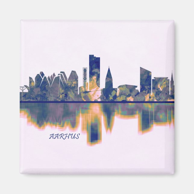 Aarhus Skyline Magnet (Framsidan)