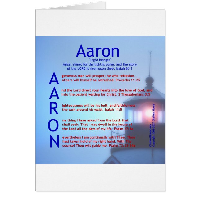 Aaron Acrostic Hälsningskort (Framsidan)