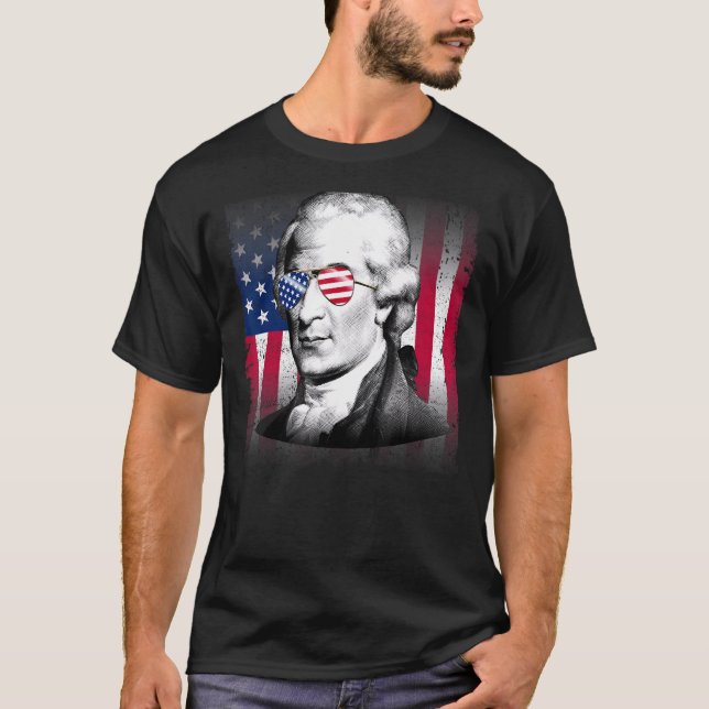 Aaron Burr USA flagga Patriotic American Flagga 4: T Shirt (Framsida)