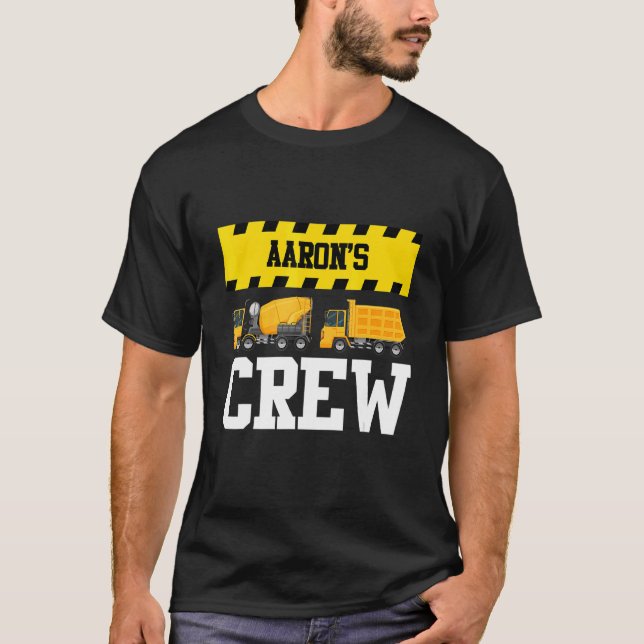 Aaron Construction Crew Anpassningsbar Dumptruc Du T Shirt (Framsida)