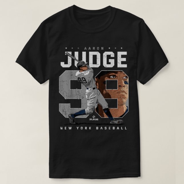 Aaron domare Number Porträtt Baj New York MLBPA T Shirt (Design framsida)