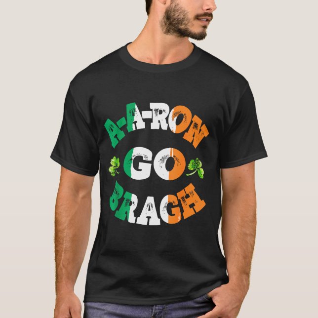 Aaron Erin Go Bragh Shamrock St.patrick's Day  T Shirt (Framsida)