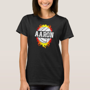 Aaron Namn Volleyball Player Boys Boll och Net Spo T Shirt