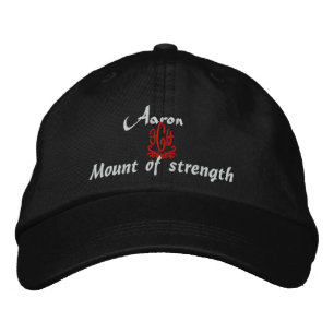 Aaron Namn with Hebrew Meaning Black Broderad Keps