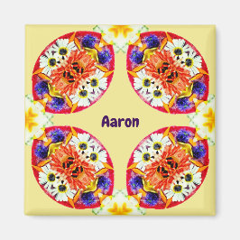 AARON ~ Personalised Easter Pattern Fractal ~ Magnet
