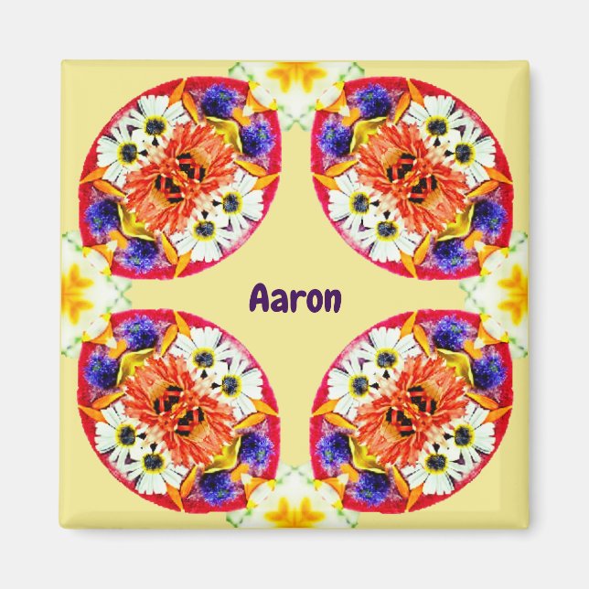 AARON ~ Personlig Påsk Mönster Fractal ~ Magnet (Framsidan)