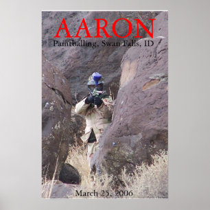 Aaron som paintballing poster