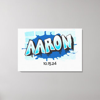 Aaron Your Graffiti Namn Brick Wall Sign In Board Canvastryck