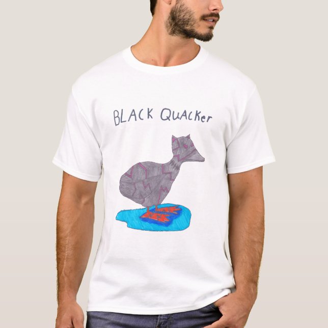 Aaron's Black Quacker Shirt T Shirt (Framsida)