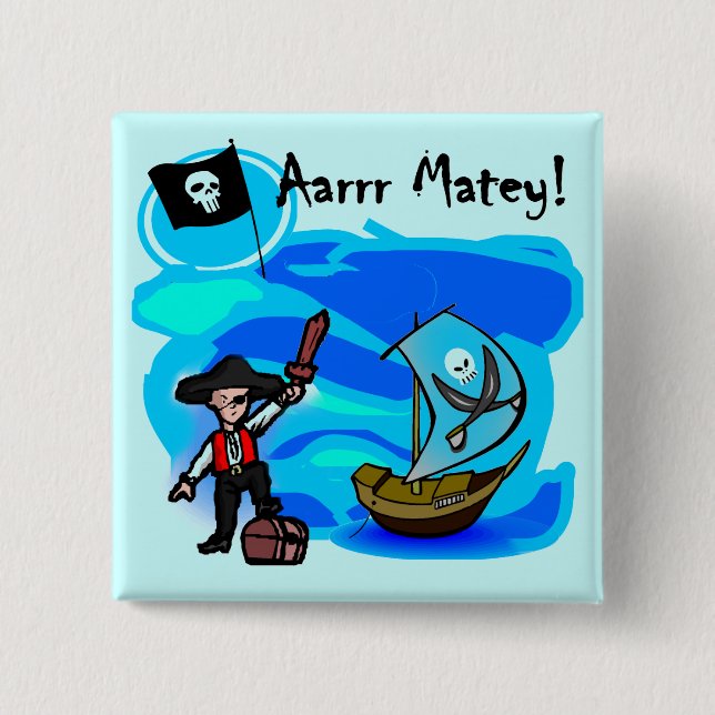 Aarrr Matey T-shirts och presenter Knapp (Framsida)